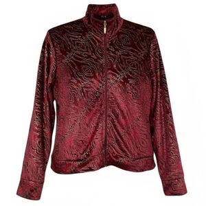 Mirror Image Black Cherry Tiger Print Sweater colors of gold, black size L